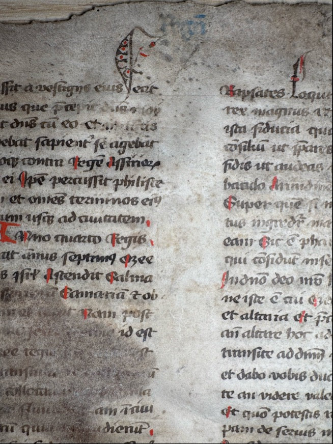 Leaf from a 15th-Century Latin Bible — II Kings 17:19–18:31 France, 15th century