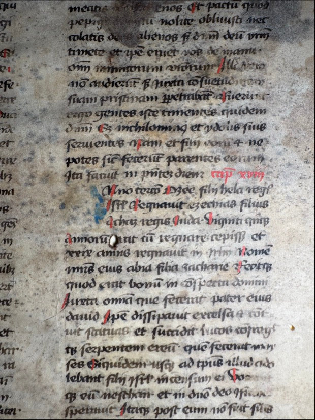 Leaf from a 15th-Century Latin Bible — II Kings 17:19–18:31 France, 15th century