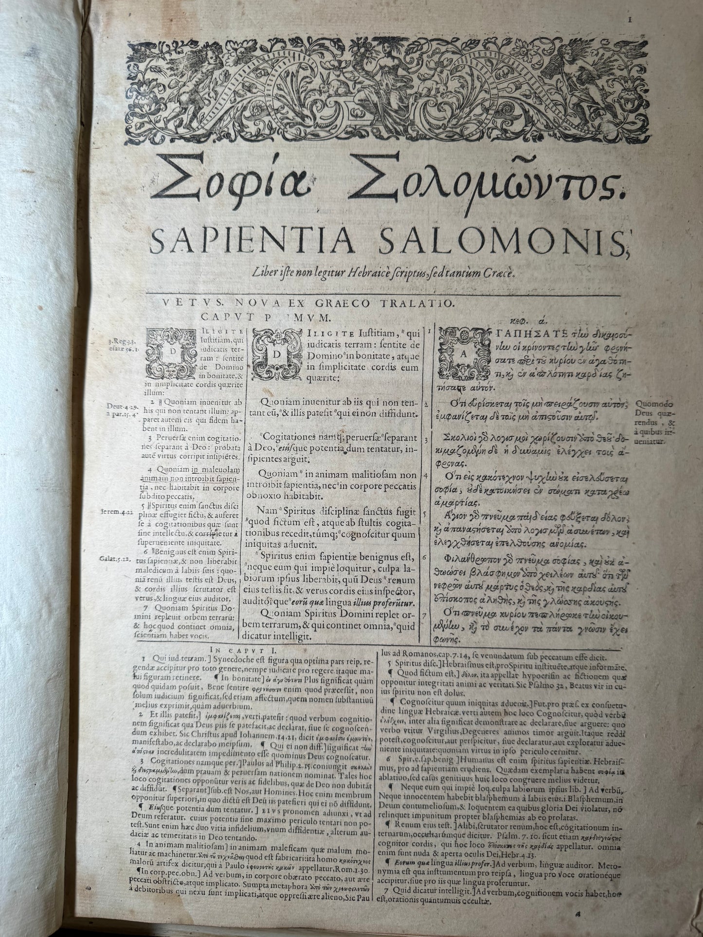 1599 Polyglot Bible by François Vatablé — Greek, Hebrew & Latin | Heidelberg, Commelinus
