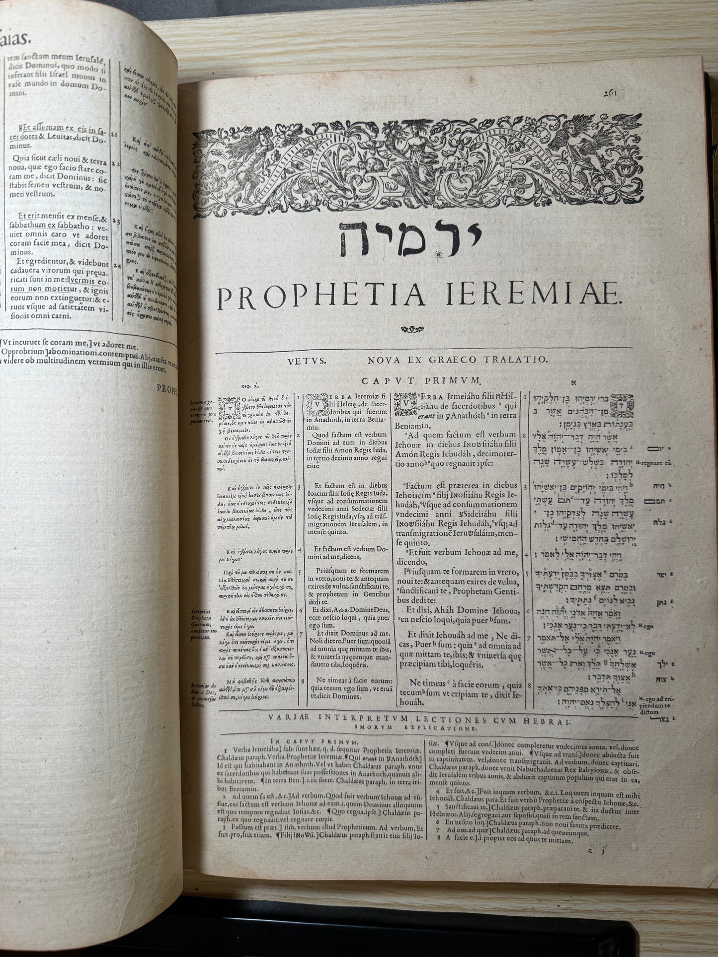1599 Polyglot Bible by François Vatablé — Greek, Hebrew & Latin | Heidelberg, Commelinus