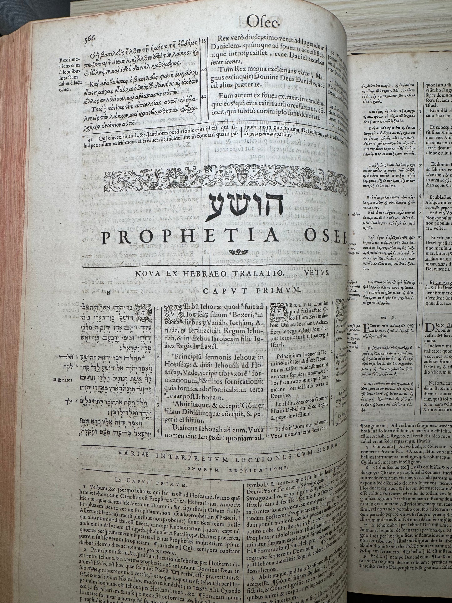 1599 Polyglot Bible by François Vatablé — Greek, Hebrew & Latin | Heidelberg, Commelinus