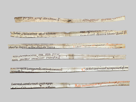 Group of Six Manuscript Fragments - ca. 10th-11th Century Liturgical Missal Leaf