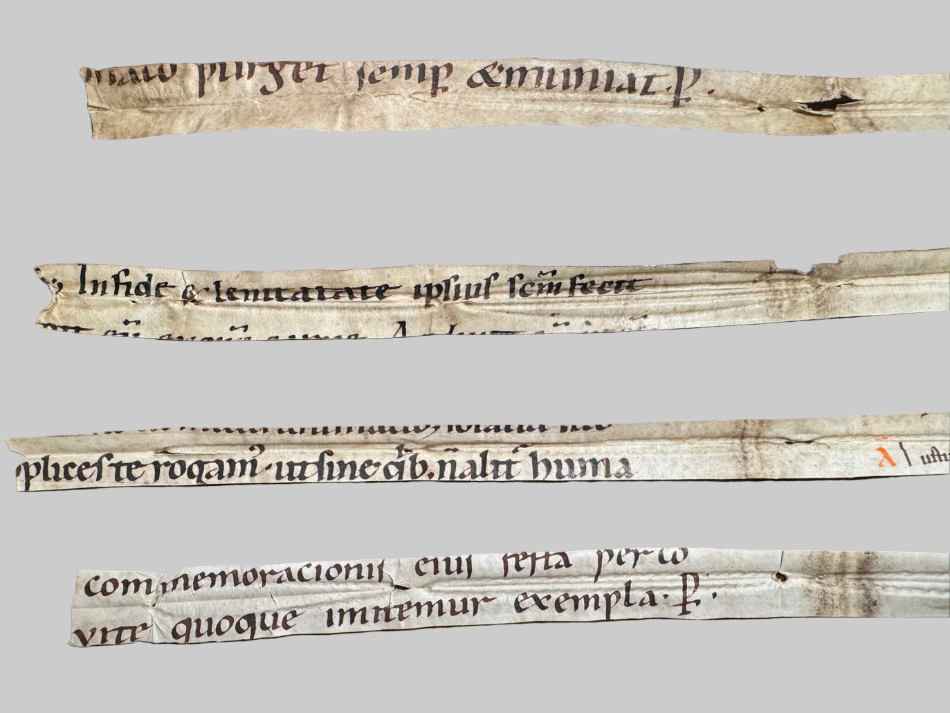 Group of Six Manuscript Fragments - ca. 10th-11th Century Liturgical Missal Leaf