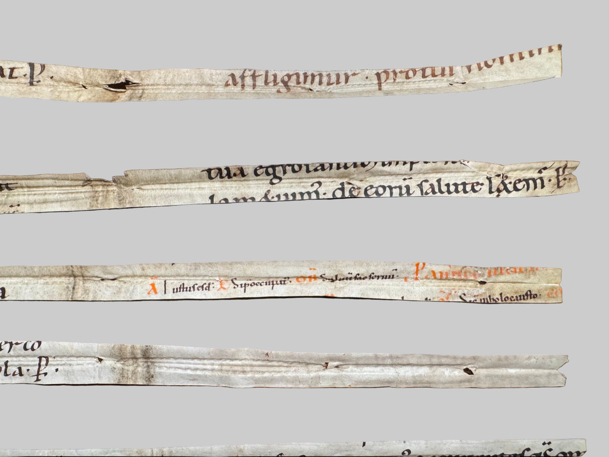 Group of Six Manuscript Fragments - ca. 10th-11th Century Liturgical Missal Leaf