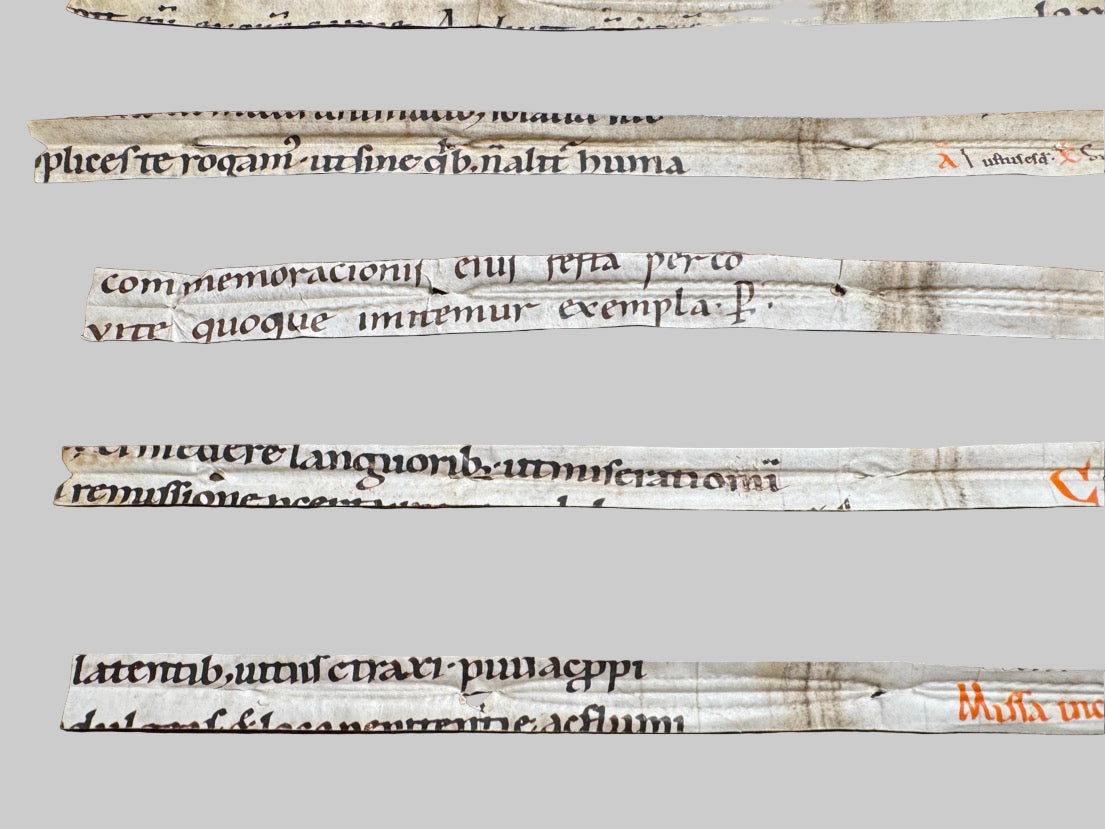 Group of Six Manuscript Fragments - ca. 10th-11th Century Liturgical Missal Leaf