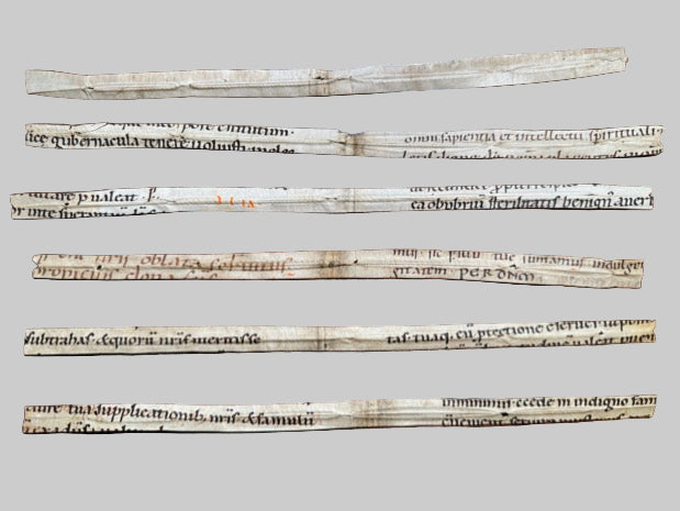 Group of Six Manuscript Fragments - ca. 10th-11th Century Liturgical Missal Leaf