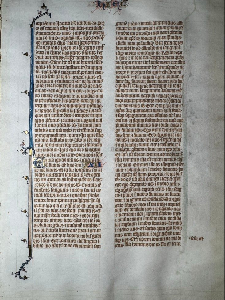 Illuminated Manuscript Leaf – The Book of Ezekiel Paris, c.1320–1340 – Saint Albans Bible