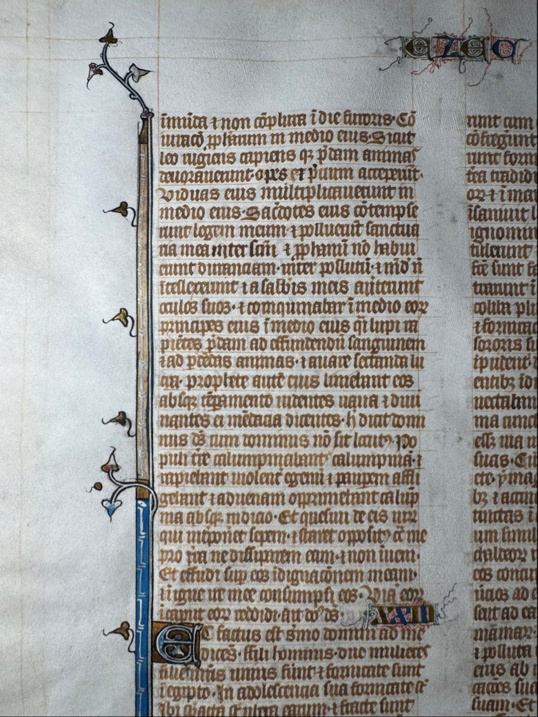 Illuminated Manuscript Leaf – The Book of Ezekiel Paris, c.1320–1340 – Saint Albans Bible