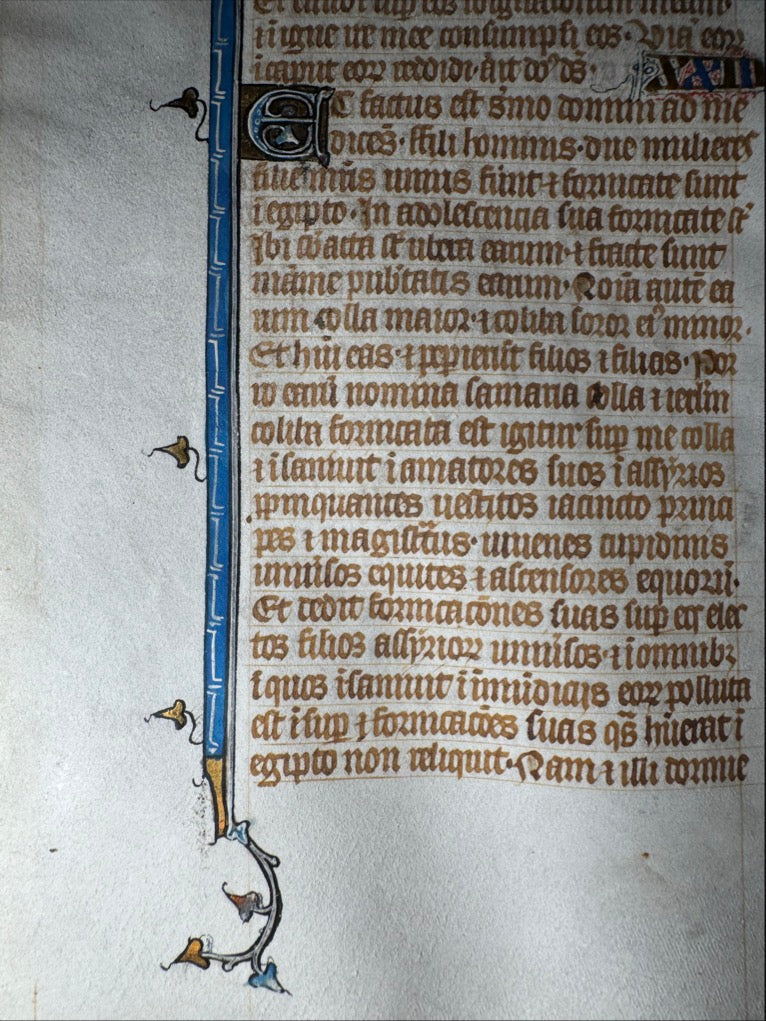 Illuminated Manuscript Leaf – The Book of Ezekiel Paris, c.1320–1340 – Saint Albans Bible