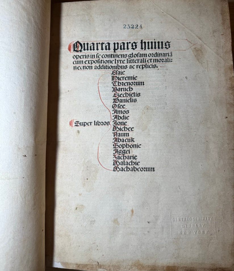 1498 Froben Latin Bible, Volume IV (Single Volume), Basel – Professionally Rebound