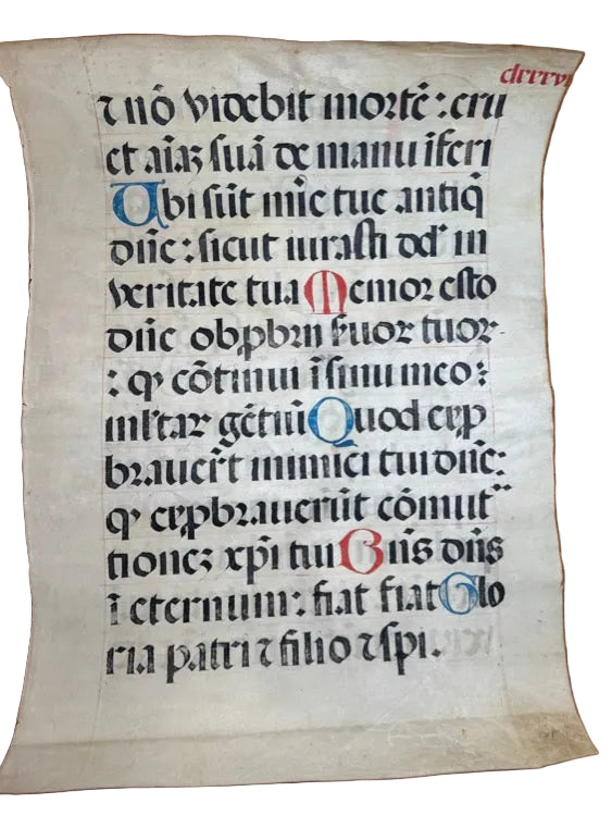 Medieval Latin Psalter Leaf on Vellum – Psalms 26 & 93 – c. 14th–15th Century