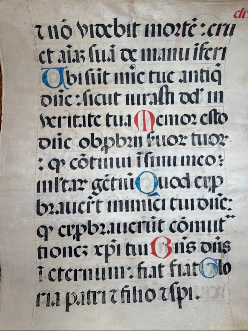 Medieval Latin Psalter Leaf on Vellum – Psalms 26 & 93 – c. 14th–15th Century