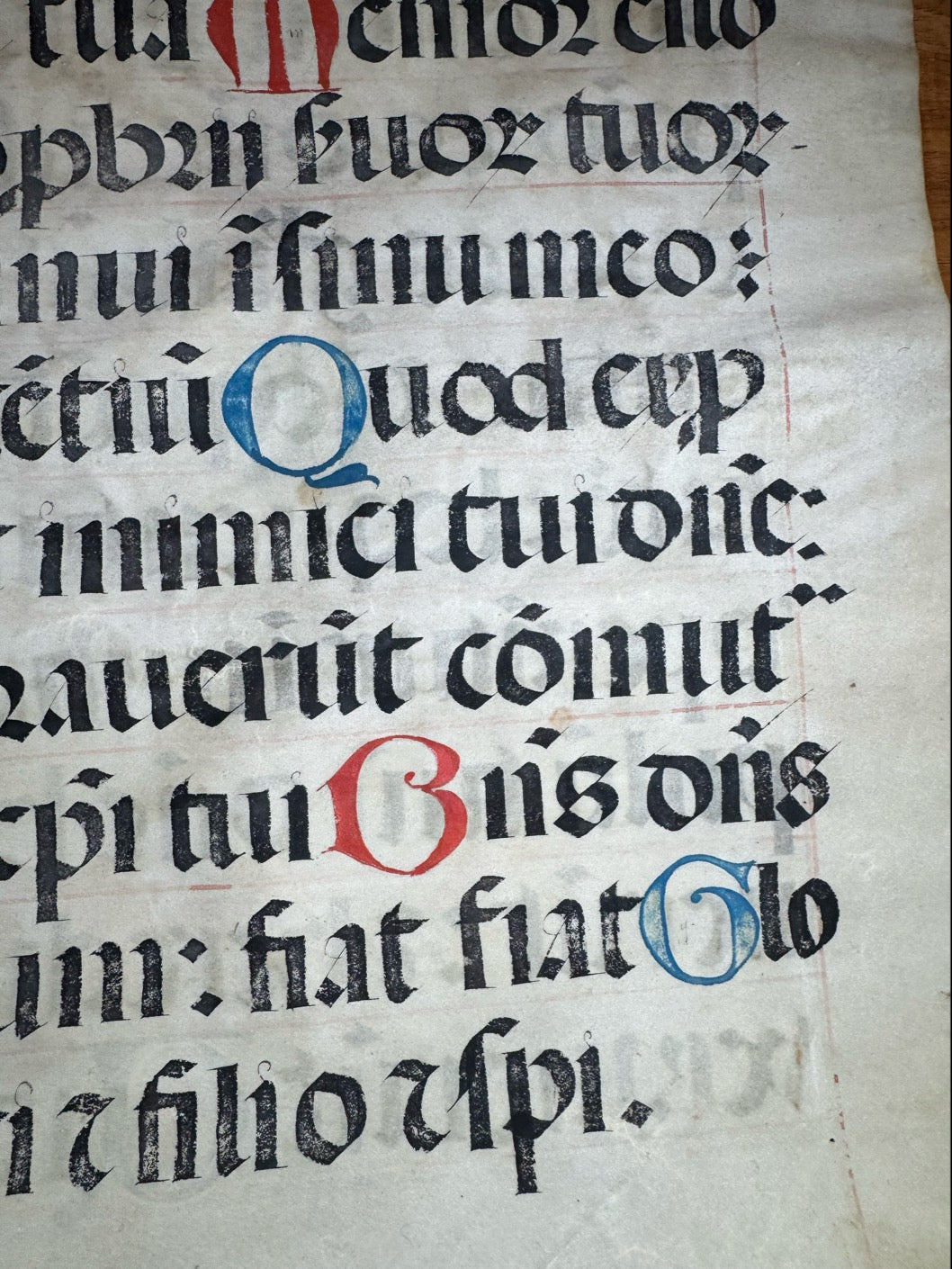 Medieval Latin Psalter Leaf on Vellum – Psalms 26 & 93 – c. 14th–15th Century