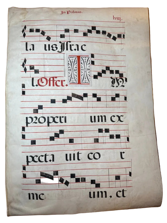 Large Medieval Choirbook Leaf on Vellum (c. 1475–1525)