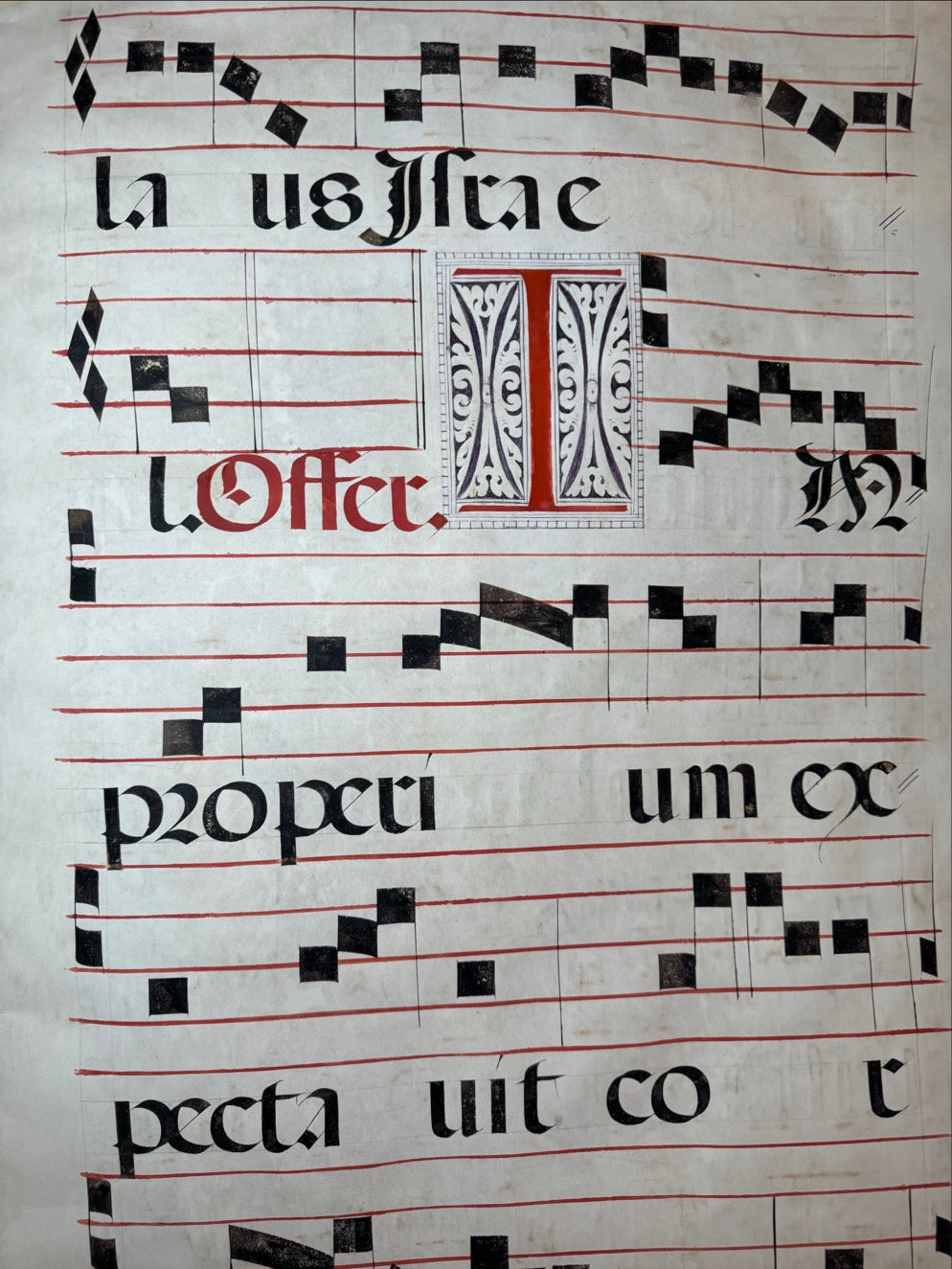 Large Medieval Choirbook Leaf on Vellum (c. 1475–1525)