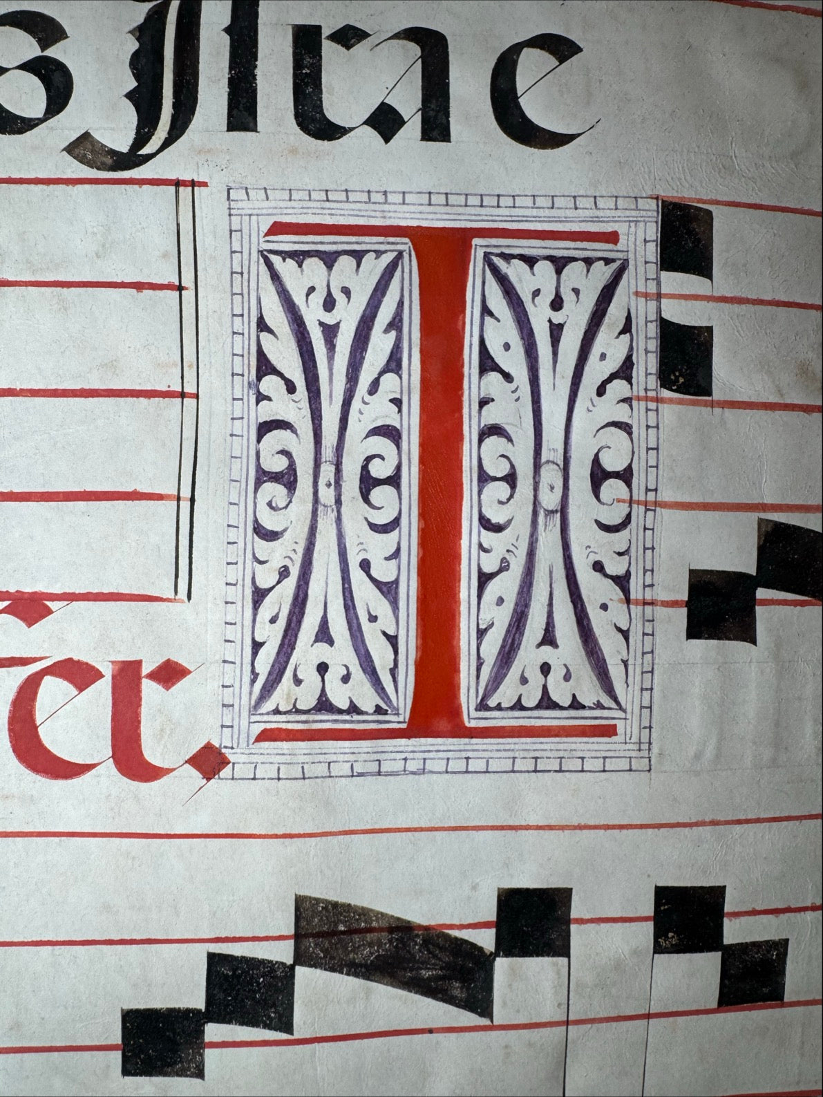 Large Medieval Choirbook Leaf on Vellum (c. 1475–1525)