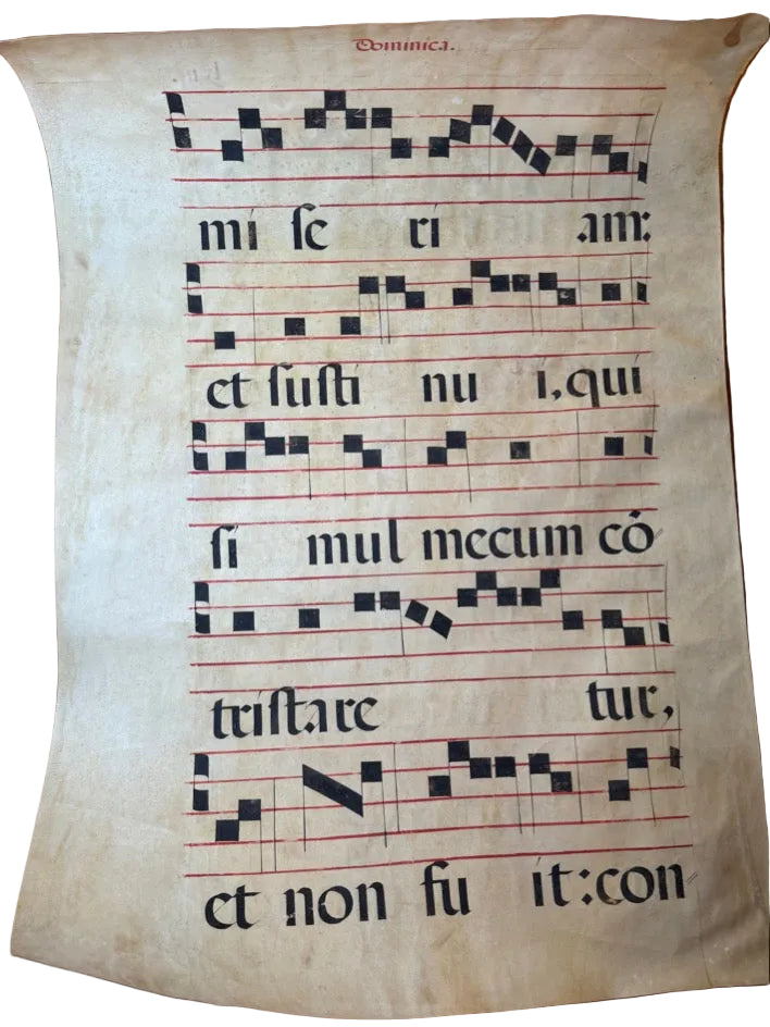 Large Medieval Choirbook Leaf on Vellum (c. 1475–1525)