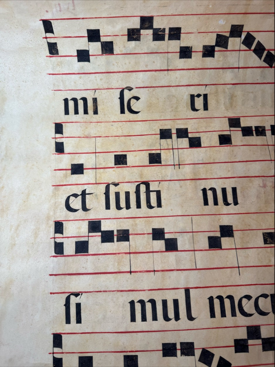 Large Medieval Choirbook Leaf on Vellum (c. 1475–1525)