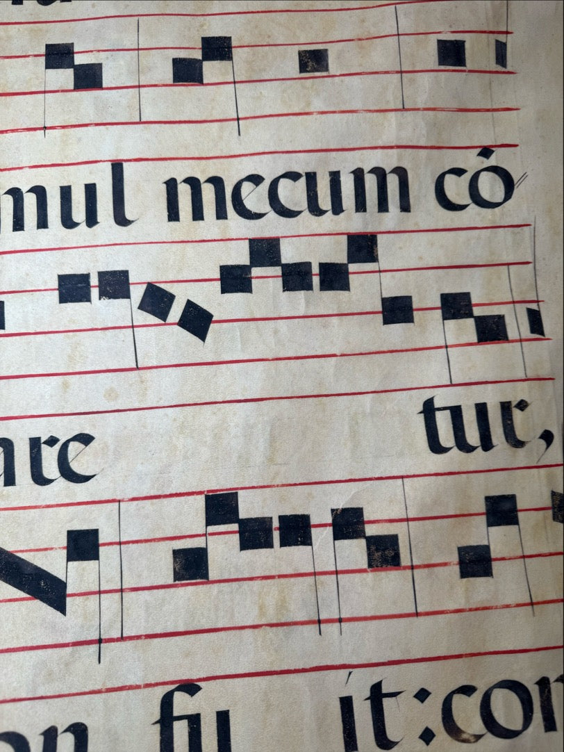 Large Medieval Choirbook Leaf on Vellum (c. 1475–1525)