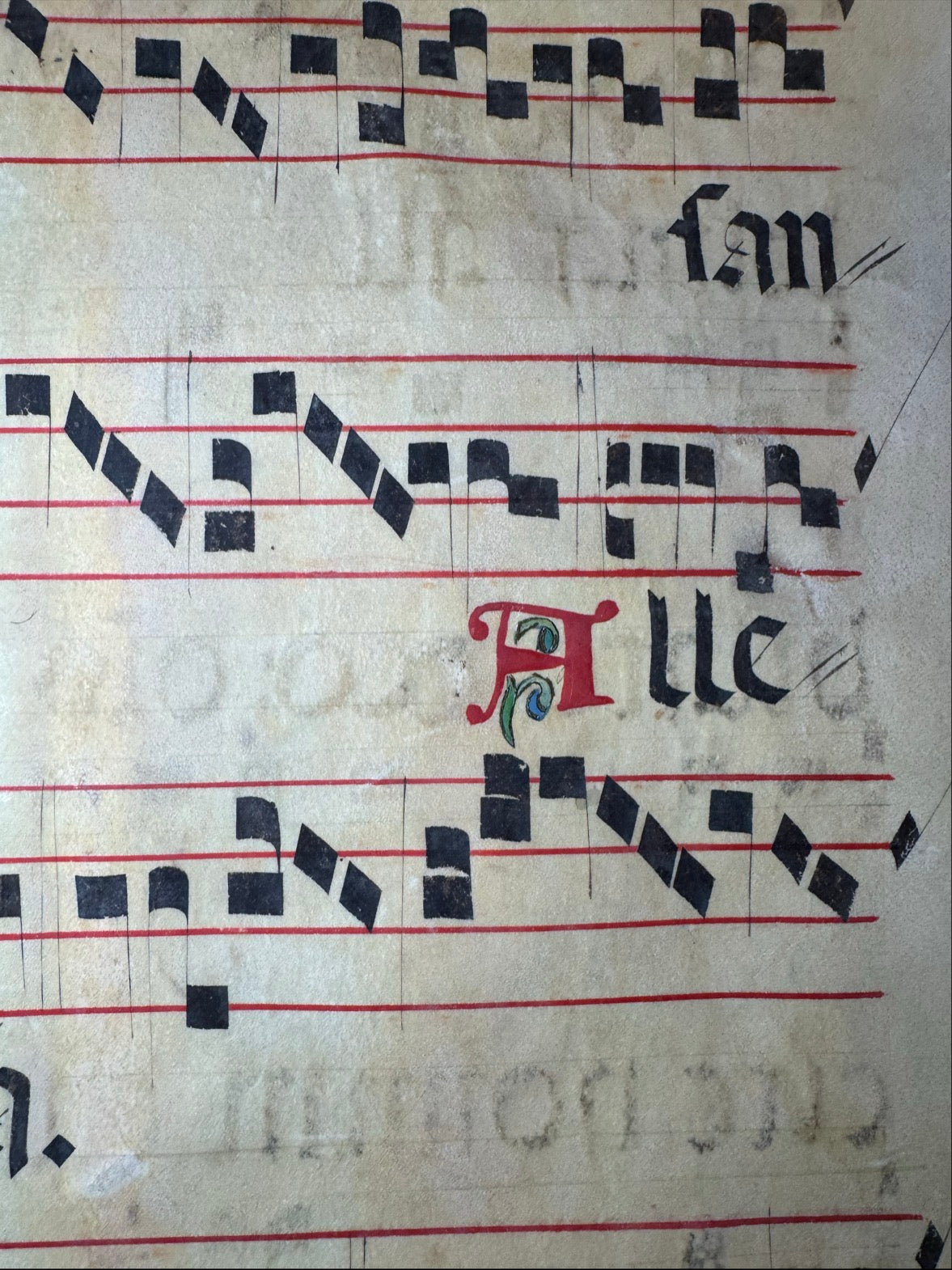 Monumental Medieval Choirbook Leaf on Vellum Italy, c. 1475–1500