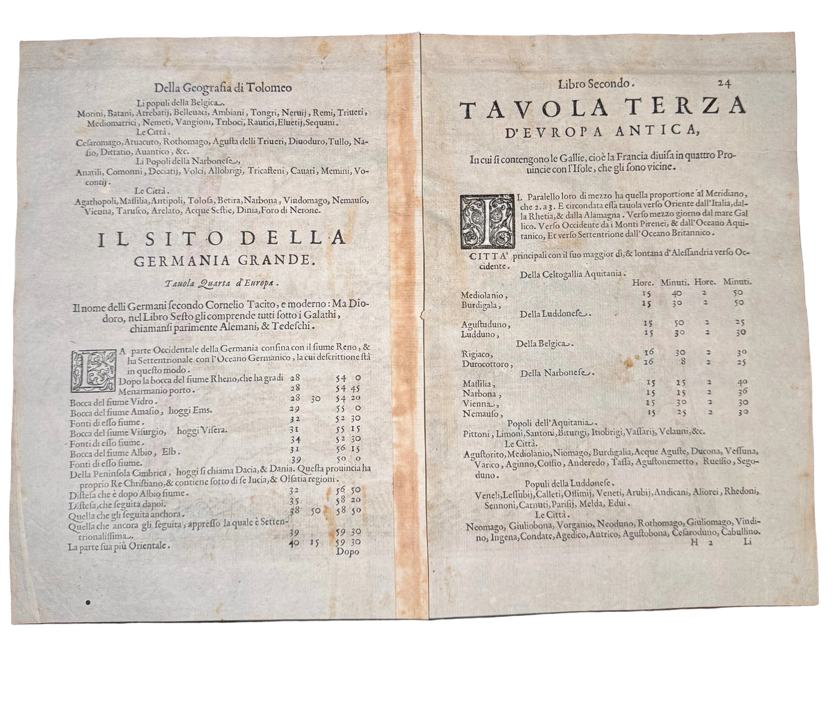 1599 Ptolemaic Map of France – Tabula Europae III – Sea Monster & Sailing Ship