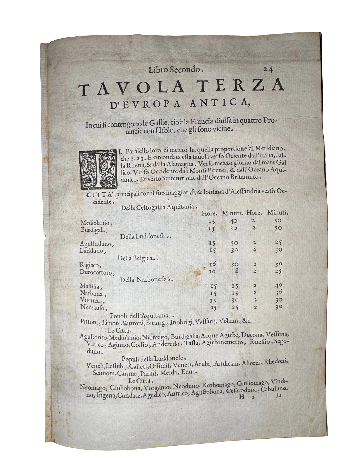 1599 Ptolemaic Map of France – Tabula Europae III – Sea Monster & Sailing Ship