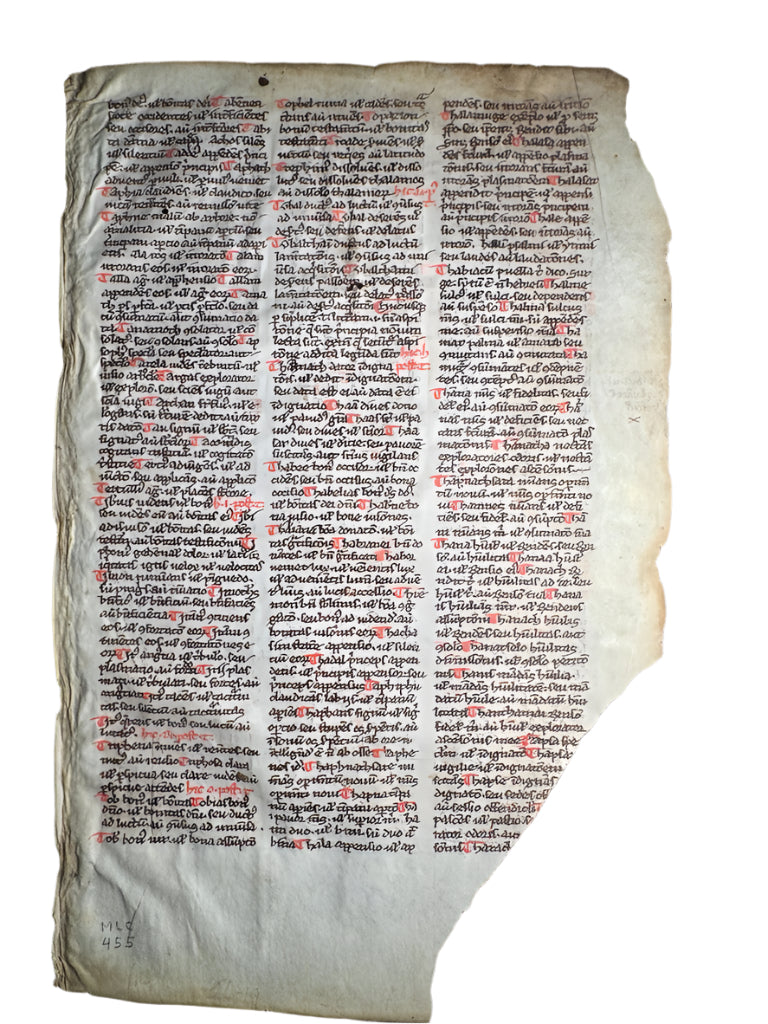 1250 Latin Bible Leaf – Interpretation Hebrew Names – Gothic Script Vellum