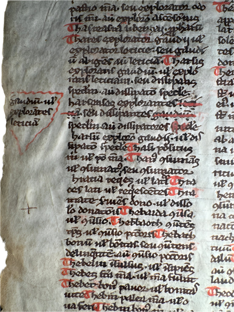 1250 Latin Bible Leaf – Interpretation Hebrew Names – Gothic Script Vellum