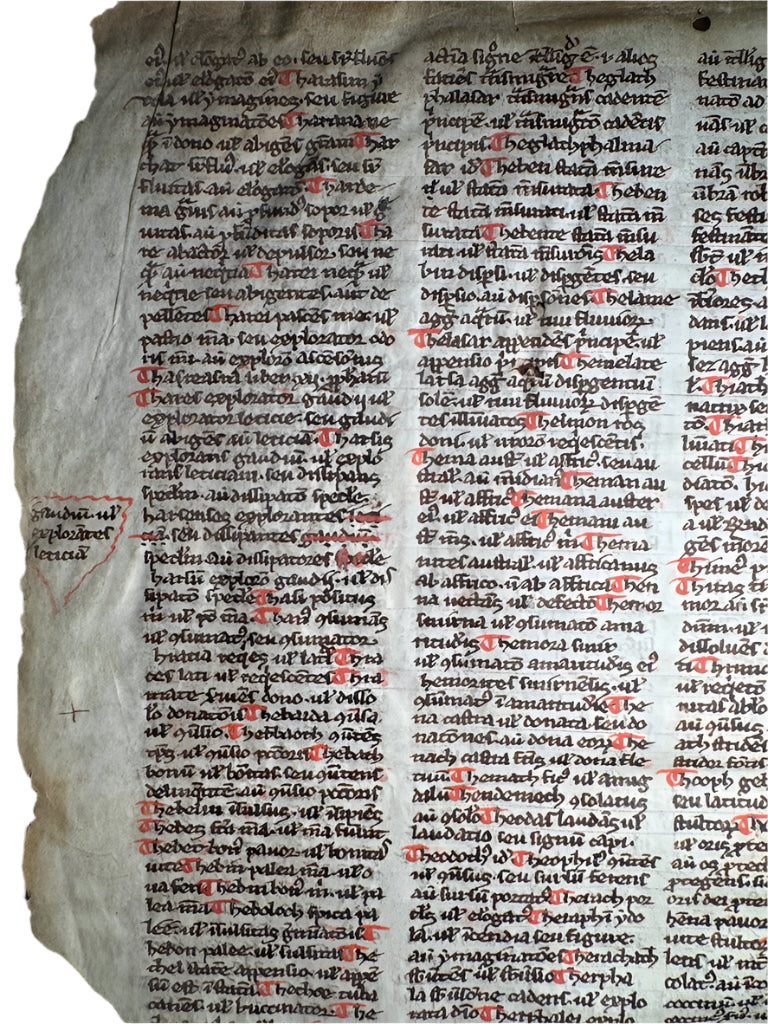 1250 Latin Bible Leaf – Interpretation Hebrew Names – Gothic Script Vellum