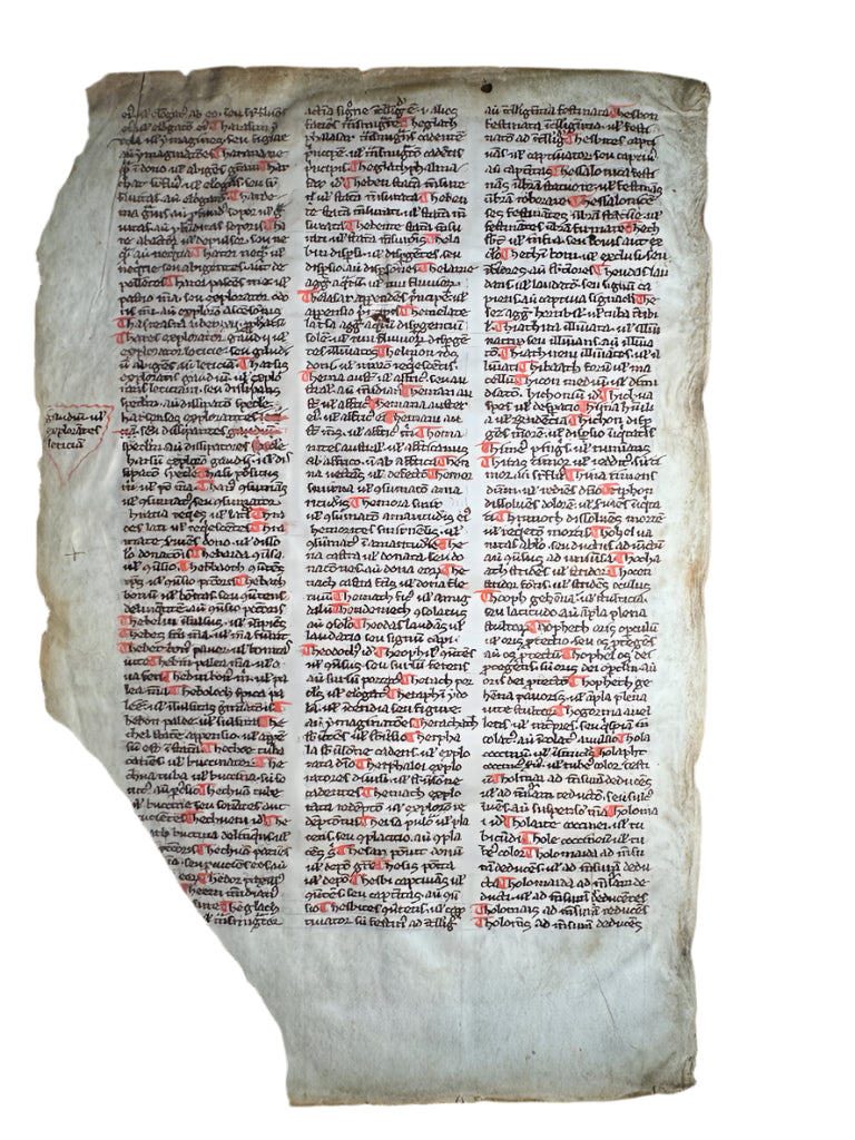 1250 Latin Bible Leaf – Interpretation Hebrew Names – Gothic Script Vellum